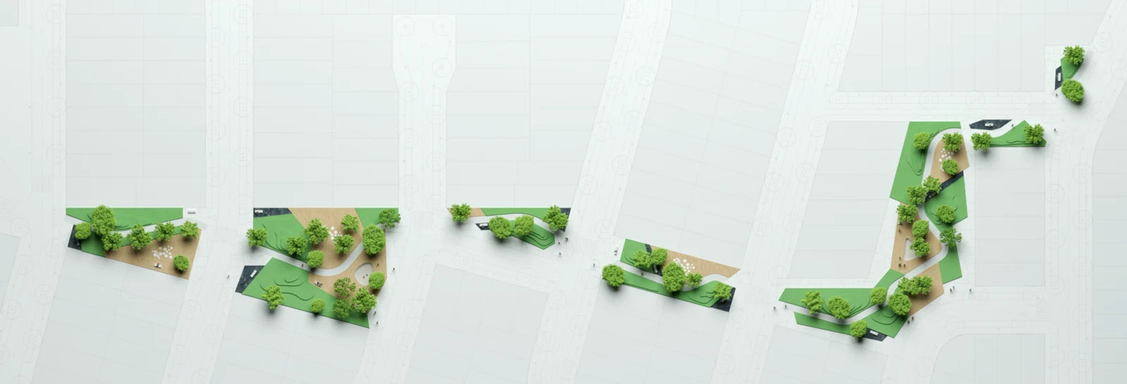 Proceso de trabajo del estudio: del boceto a la geometría, el diseño y la maqueta de un espacio público