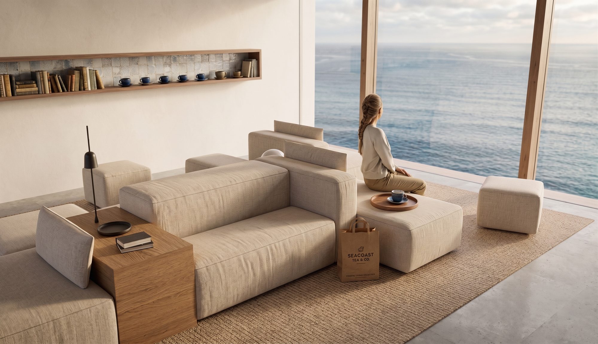 Lobby con vistas al mar