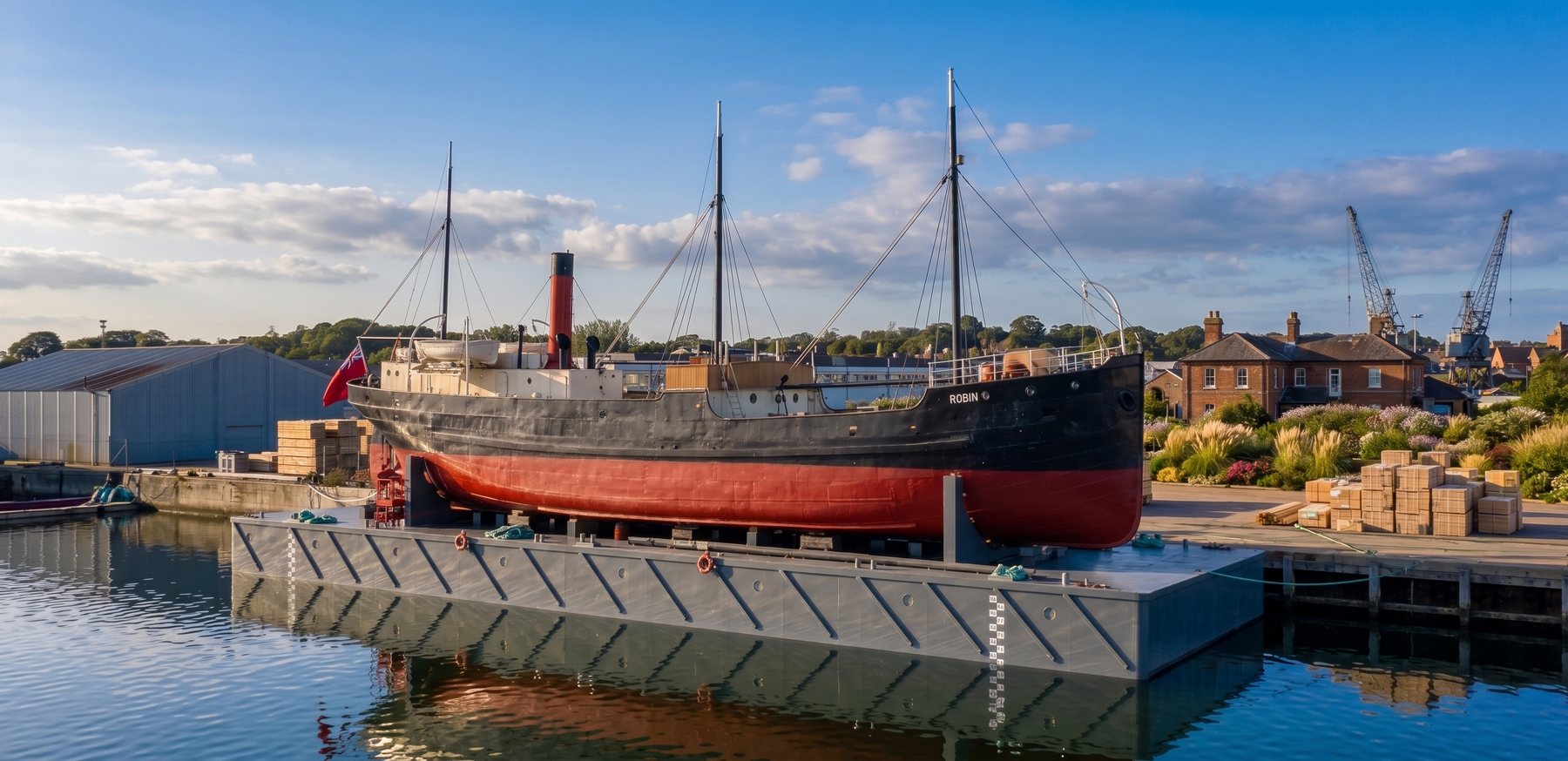 Barco en el dique